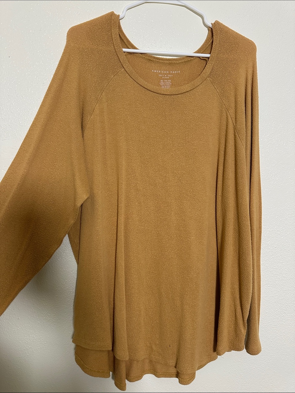 American Eagle Outfitters Camel Long Sleeve Tunic Sweatshirt